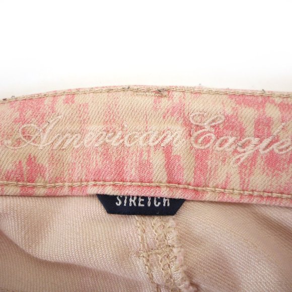 American Eagle Womens Jeggings Sz 8 Pink Stretch Jeans Inseam 26.5" Zip Cuff - Picture 4 of 8